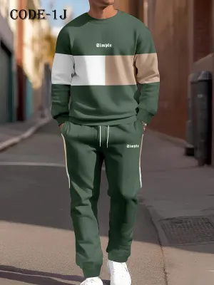 Men's Premium Sweatshirt & Joggers Set Green colour